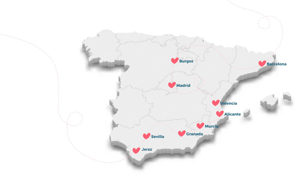 Mapa de Colegios Jesús María en España